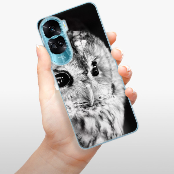 Silikonové pouzdro iSaprio - Honor 90 Lite 5G - BW Owl