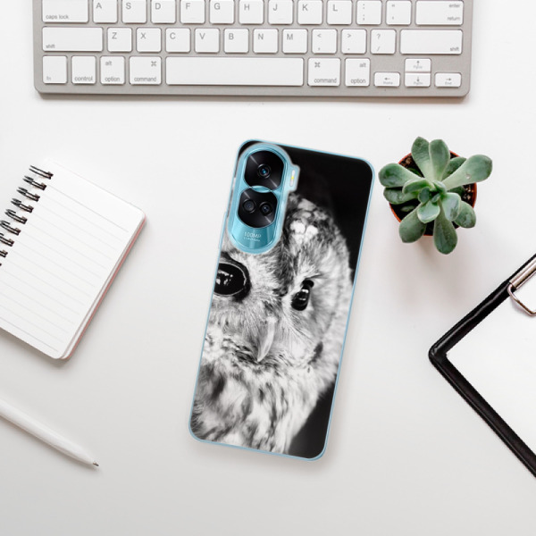 Silikonové pouzdro iSaprio - Honor 90 Lite 5G - BW Owl