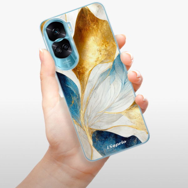 Silikonové pouzdro iSaprio - Honor 90 Lite 5G - Blue Leaves