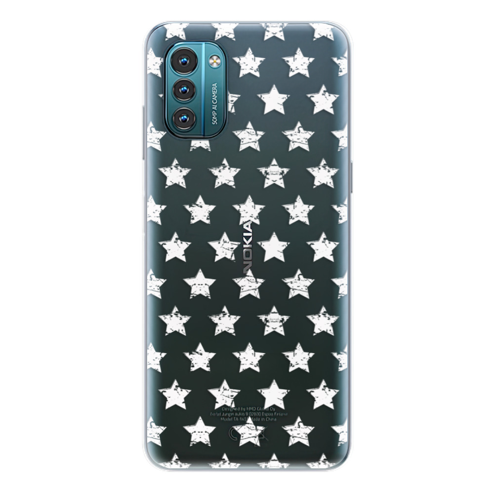 Odolné silikonové pouzdro iSaprio - Stars Pattern - white - Nokia G11 / G21
