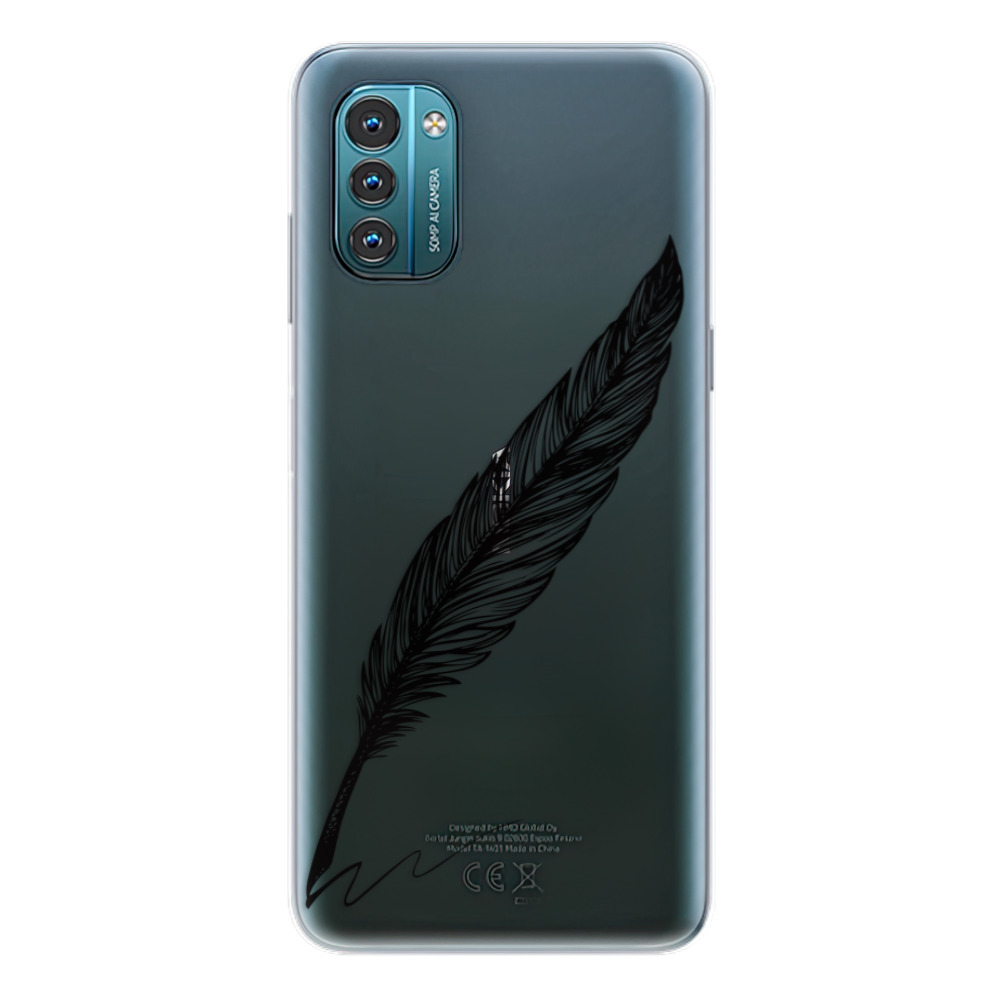 Odolné silikonové pouzdro iSaprio - Writing By Feather - black - Nokia G11 / G21