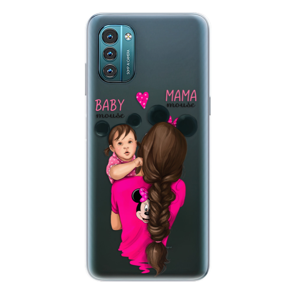 Odolné silikonové pouzdro iSaprio - Mama Mouse Brunette and Girl - Nokia G11 / G21