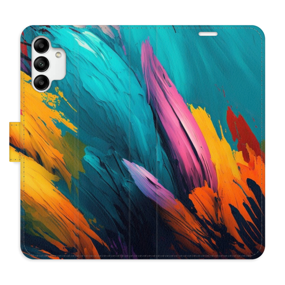 Flipové pouzdro iSaprio - Orange Paint 02 - Samsung Galaxy A04s
