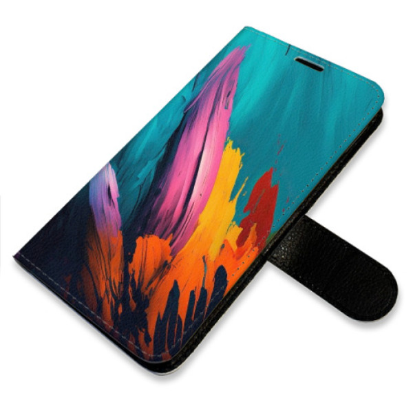 Flip pouzdro iSaprio - Samsung Galaxy A14 / A14 5G - Orange Paint 02 - kapsičky na karty