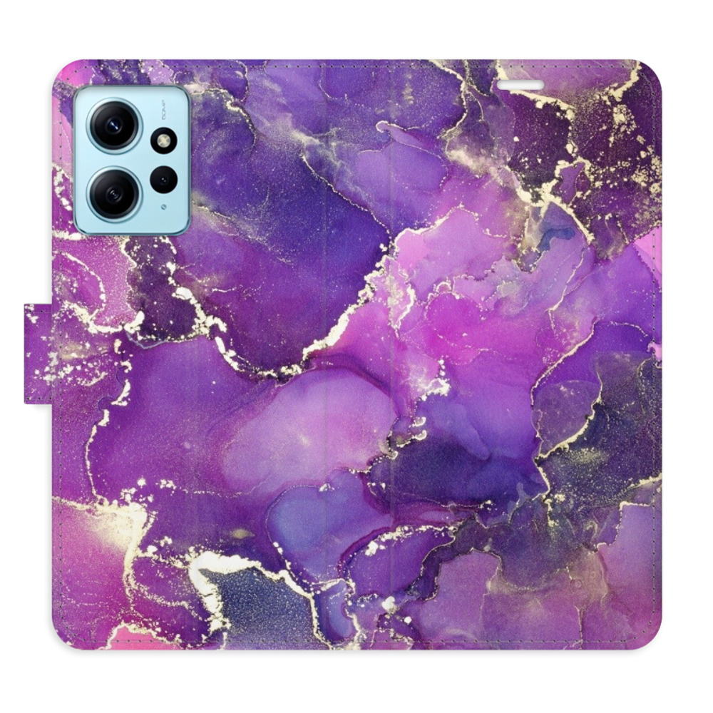 Flipové pouzdro iSaprio - Purple Marble - Xiaomi Redmi Note 12 5G