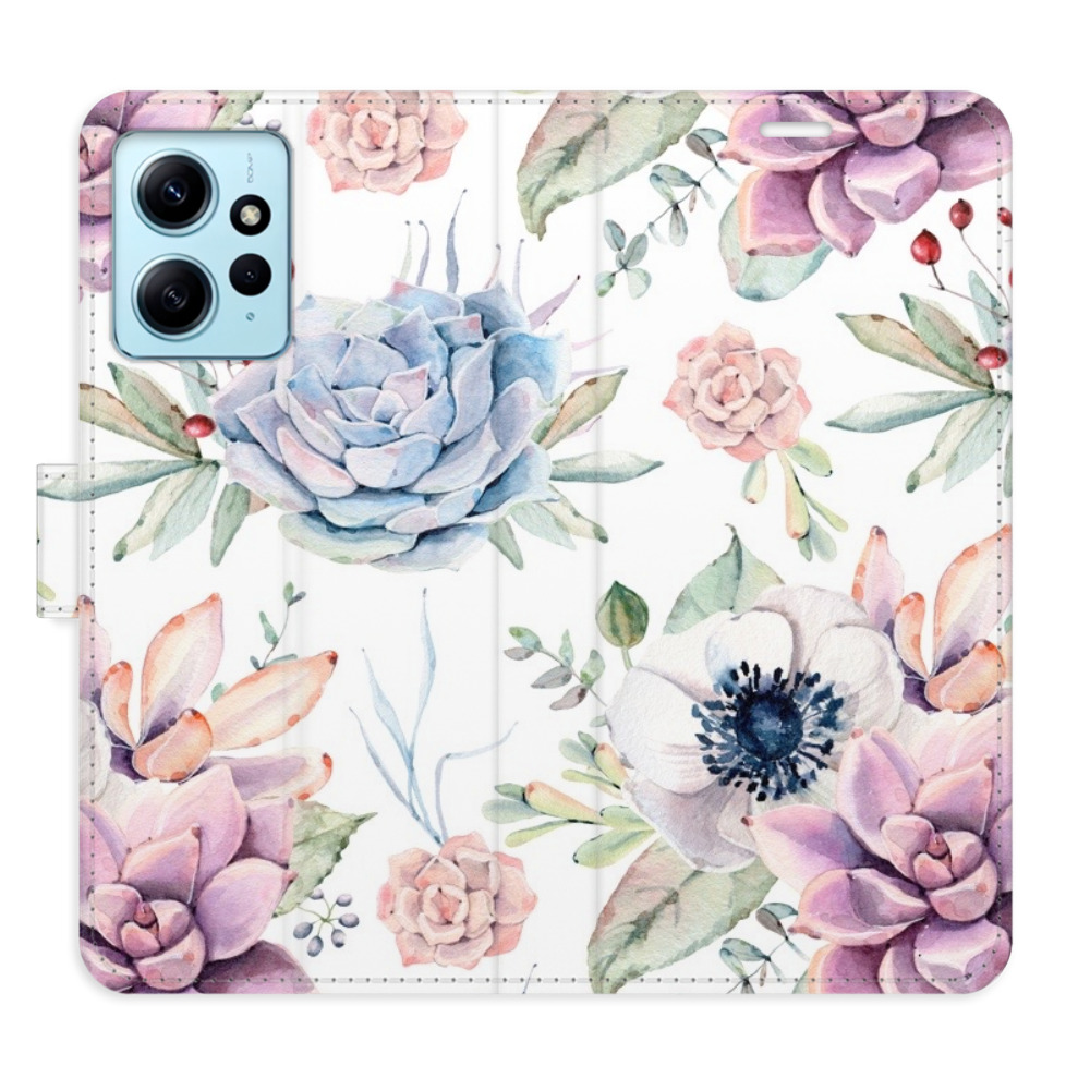 Flipové pouzdro iSaprio - Succulents Pattern - Xiaomi Redmi Note 12 5G