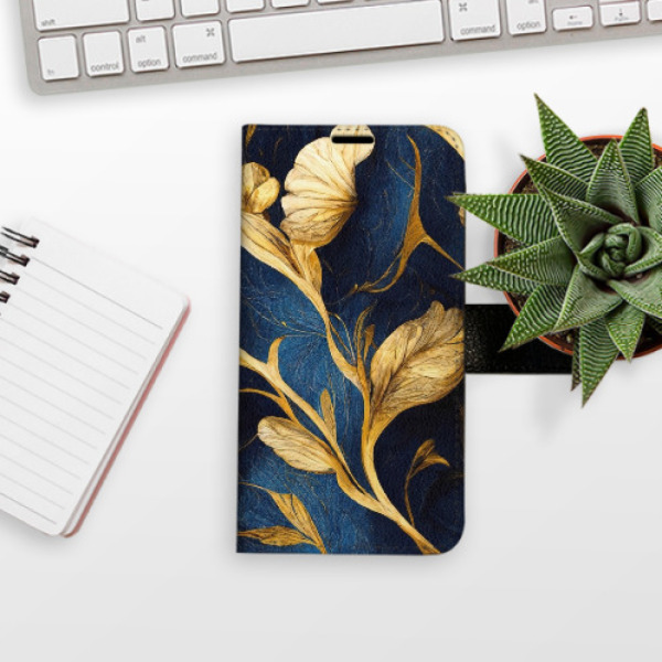 Flip pouzdro iSaprio - Xiaomi Redmi Note 10 Pro - GoldBlue - kapsičky na karty