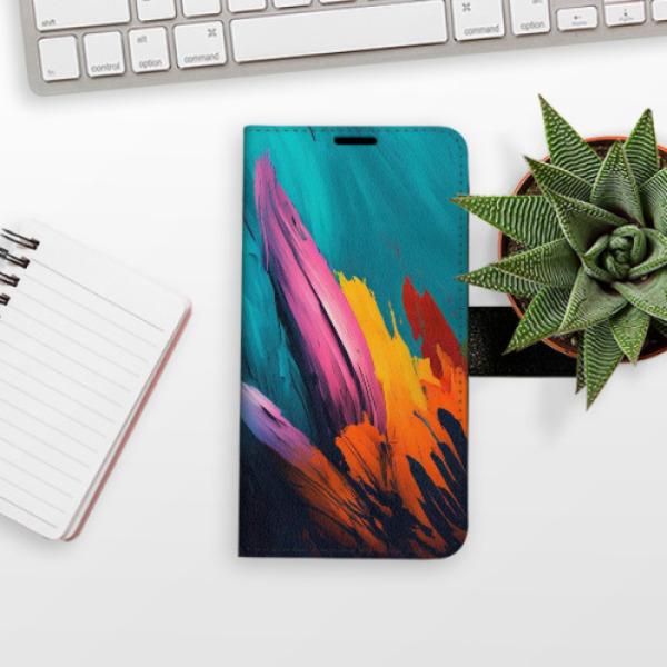 Flip pouzdro iSaprio - Xiaomi Redmi Note 10 Pro - Orange Paint 02 - kapsičky na karty