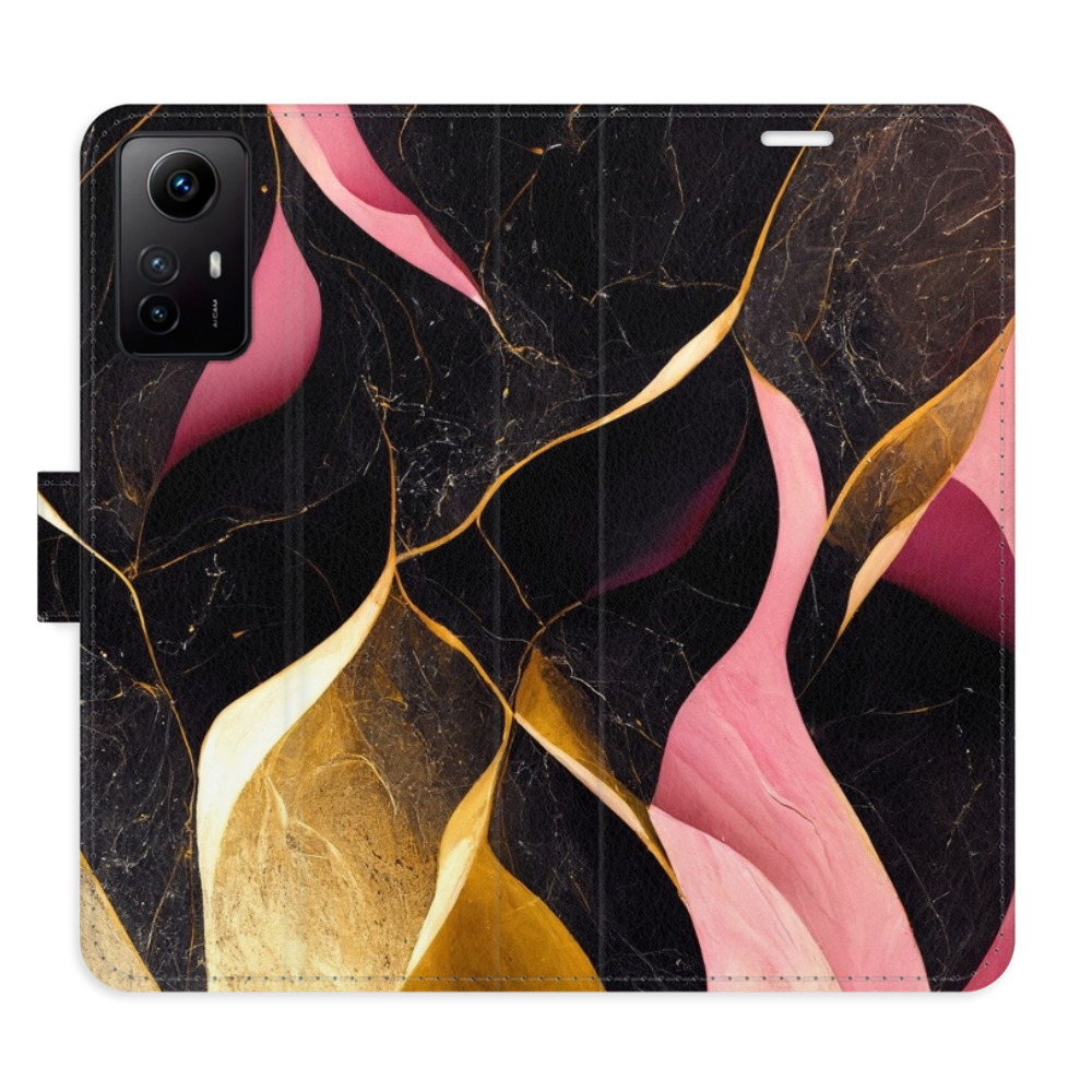 Flipové pouzdro iSaprio - Gold Pink Marble 02 - Xiaomi Redmi Note 12S