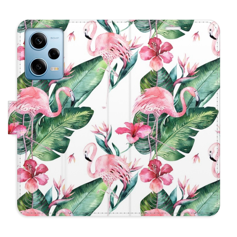 Flipové pouzdro iSaprio - Flamingos Pattern - Xiaomi Redmi Note 12 Pro 5G / Poco X5 Pro 5G