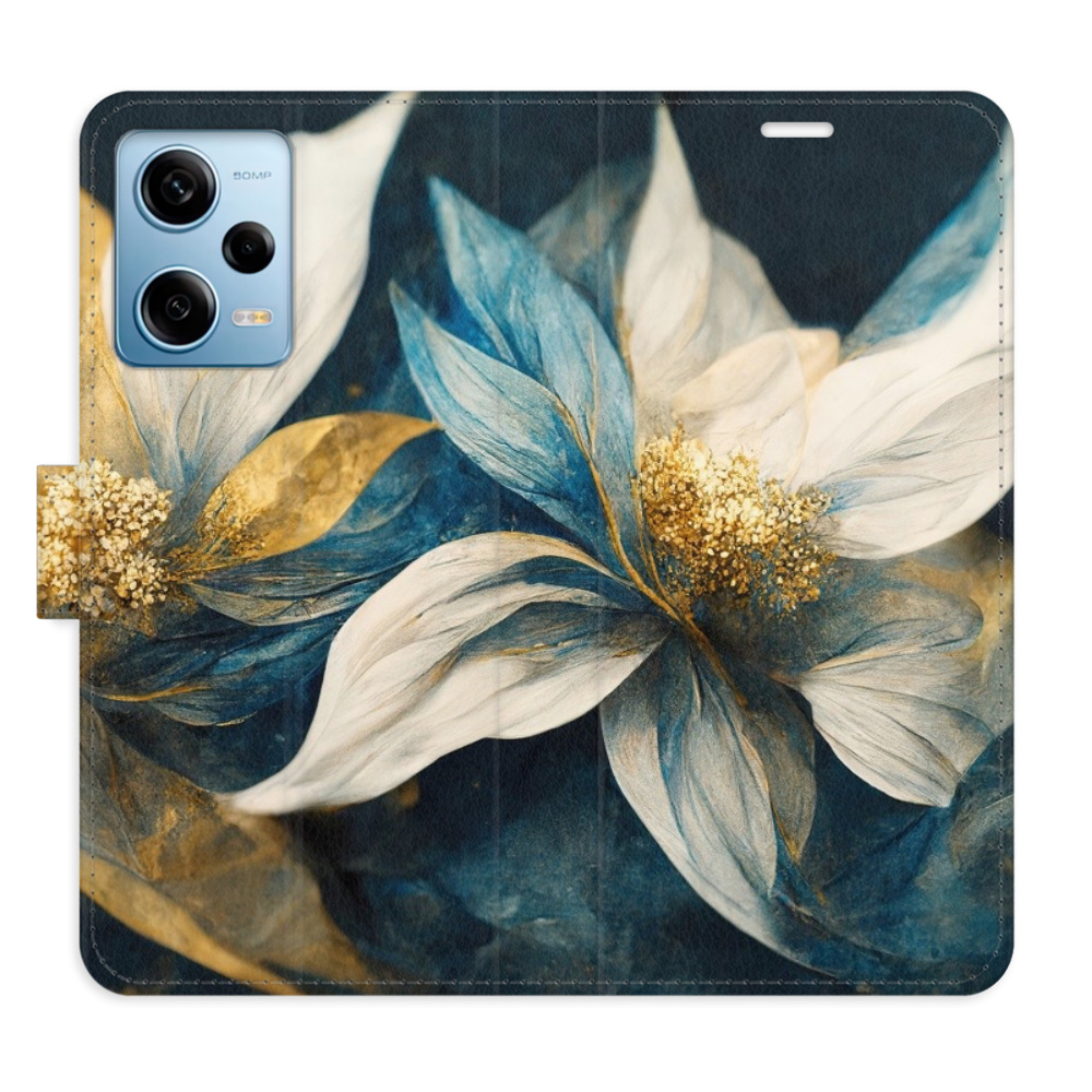 Flipové pouzdro iSaprio - Gold Flowers - Xiaomi Redmi Note 12 Pro 5G / Poco X5 Pro 5G