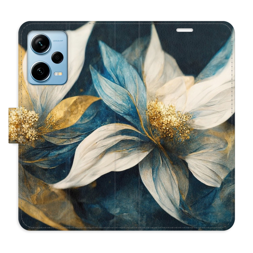 Flipové pouzdro iSaprio - Gold Flowers - Xiaomi Redmi Note 12 Pro+ 5G