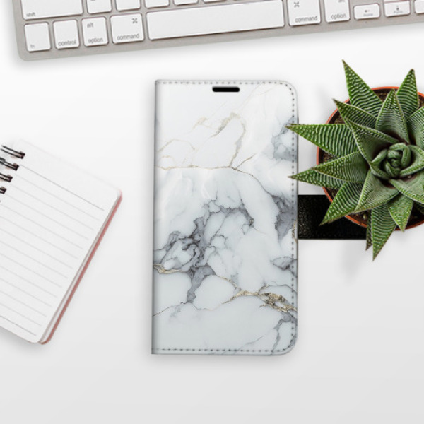 Flip pouzdro iSaprio - Xiaomi Redmi Note 12 Pro+ 5G - SilverMarble 15 - kapsičky na karty