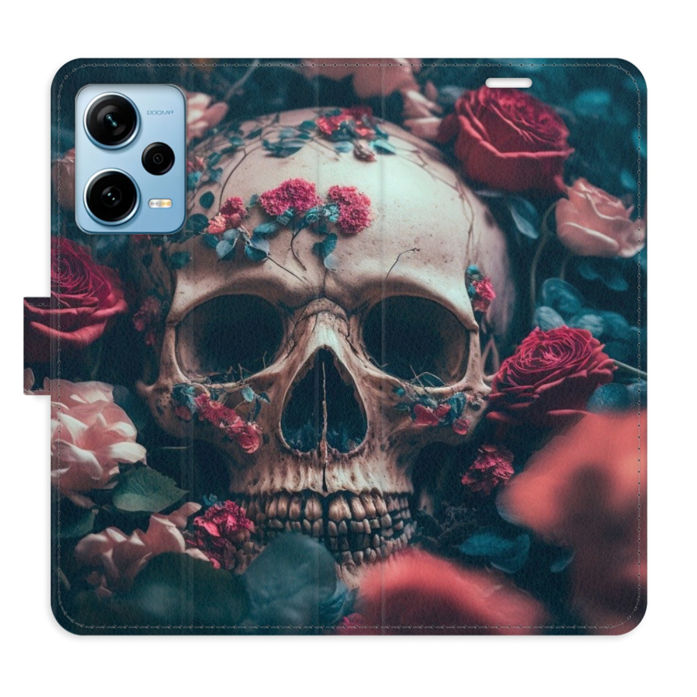 Flipové pouzdro iSaprio - Skull in Roses 02 - Xiaomi Redmi Note 12 Pro+ 5G