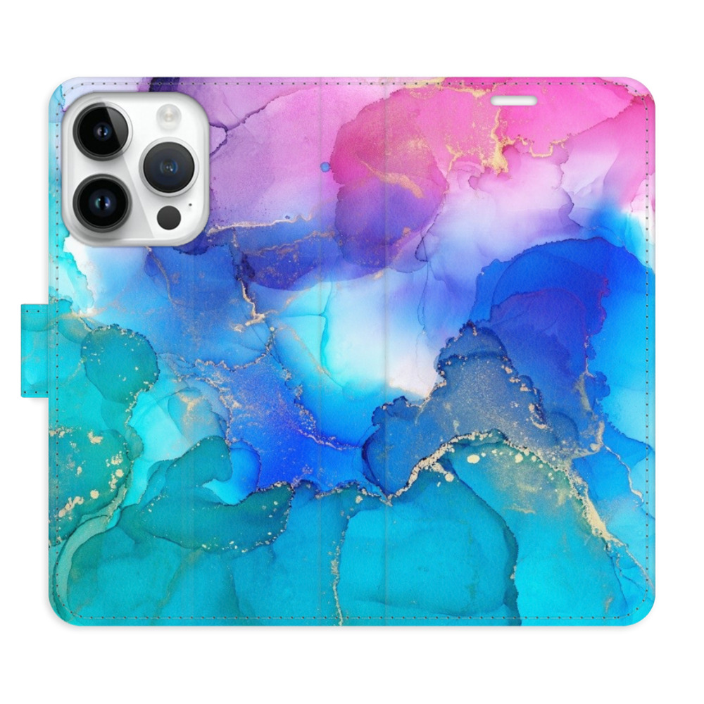 Flipové pouzdro iSaprio - BluePink Paint - iPhone 15 Pro