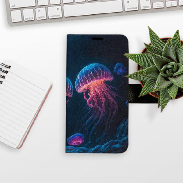 Flip pouzdro iSaprio - Apple iPhone 15 Pro - Jellyfish - kapsičky na karty