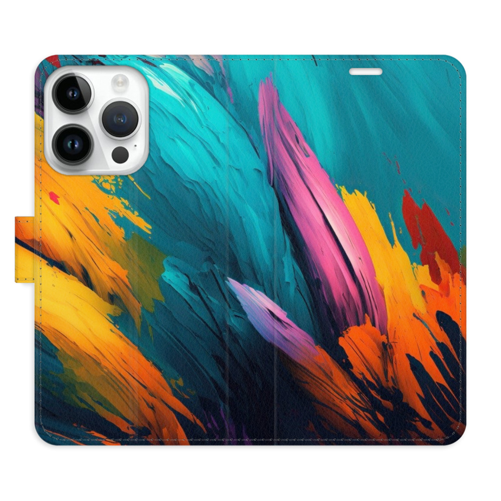 Flipové pouzdro iSaprio - Orange Paint 02 - iPhone 15 Pro