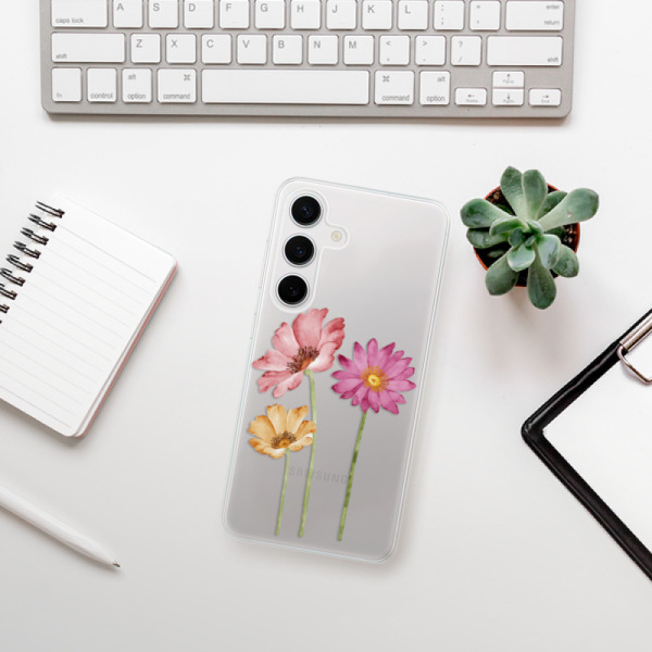 Silikonové pouzdro iSaprio - Samsung Galaxy S24 - Three Flowers