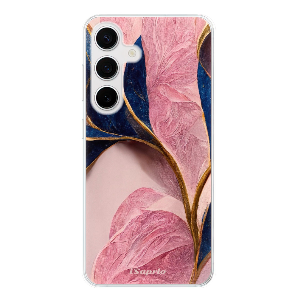 Odolné silikonové pouzdro iSaprio - Pink Blue Leaves - Samsung Galaxy S24