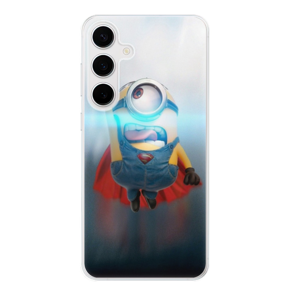 Odolné silikonové pouzdro iSaprio - Mimons Superman 02 - Samsung Galaxy S24+