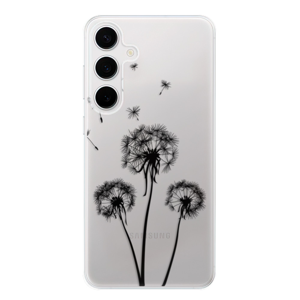 Silikonové odolné pouzdro iSaprio - Three Dandelions - black - Samsung Galaxy S24 Plus (Odolný silikonový kryt, obal, pouzdro iSaprio Three Dandelions - black na mobilní telefon Samsung Galaxy S24+)