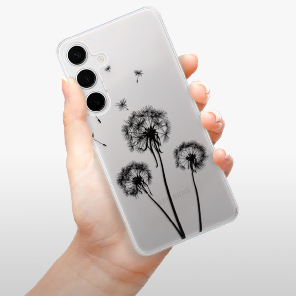 Silikonové pouzdro iSaprio - Samsung Galaxy S24 Plus - Three Dandelions black