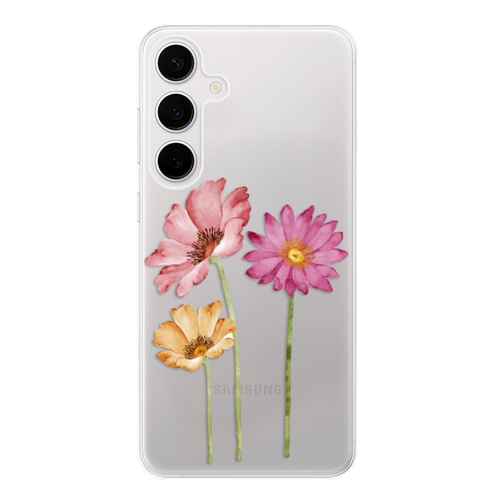 Odolné silikonové pouzdro iSaprio - Three Flowers - Samsung Galaxy S24+