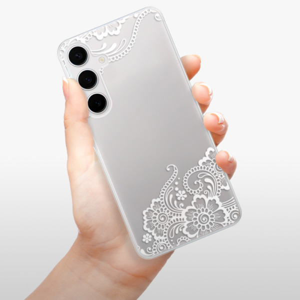 Silikonové pouzdro iSaprio - Samsung Galaxy S24 Plus - White Lace 02