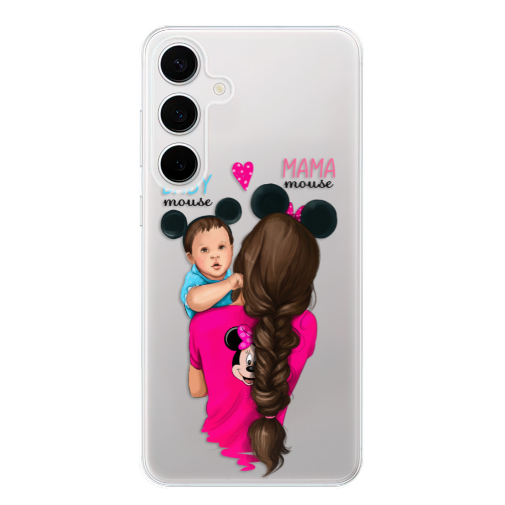 Odolné silikonové pouzdro iSaprio - Mama Mouse Brunette and Boy - Samsung Galaxy S24+