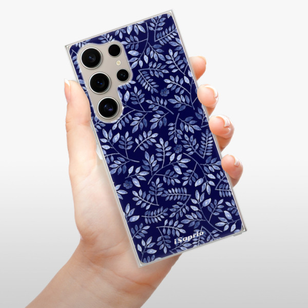 Silikonové pouzdro iSaprio - Samsung Galaxy S24 Ultra - Blue Leaves 05