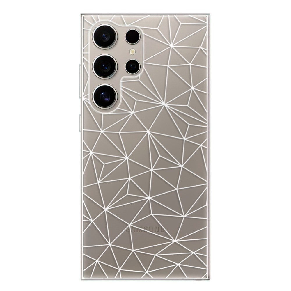 Odolné silikonové pouzdro iSaprio - Abstract Triangles 03 - white - Samsung Galaxy S24 Ultra