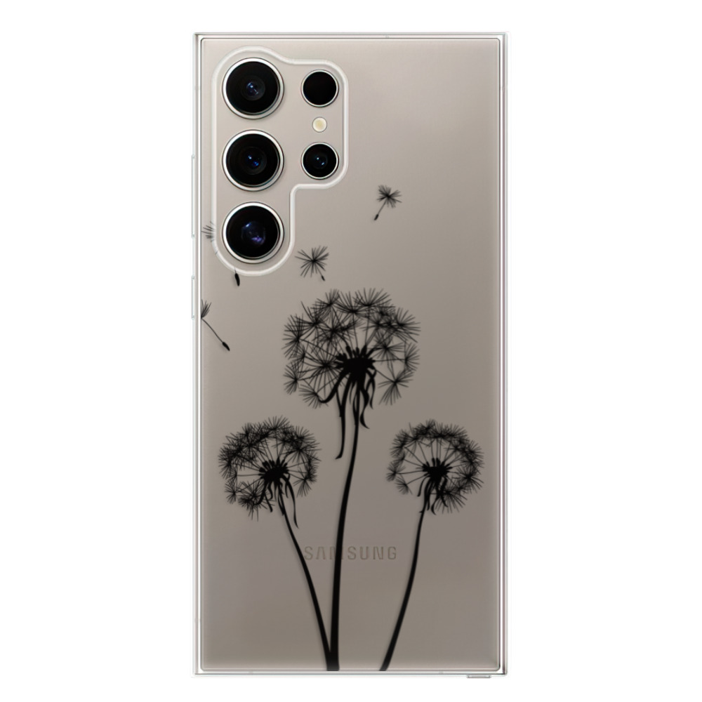 Silikonové odolné pouzdro iSaprio - Three Dandelions - black - Samsung Galaxy S24 Ultra (Odolný silikonový kryt, obal, pouzdro iSaprio Three Dandelions - black na mobilní telefon Samsung Galaxy S24 Ultra)