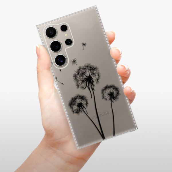 Silikonové pouzdro iSaprio - Samsung Galaxy S24 Ultra - Three Dandelions black