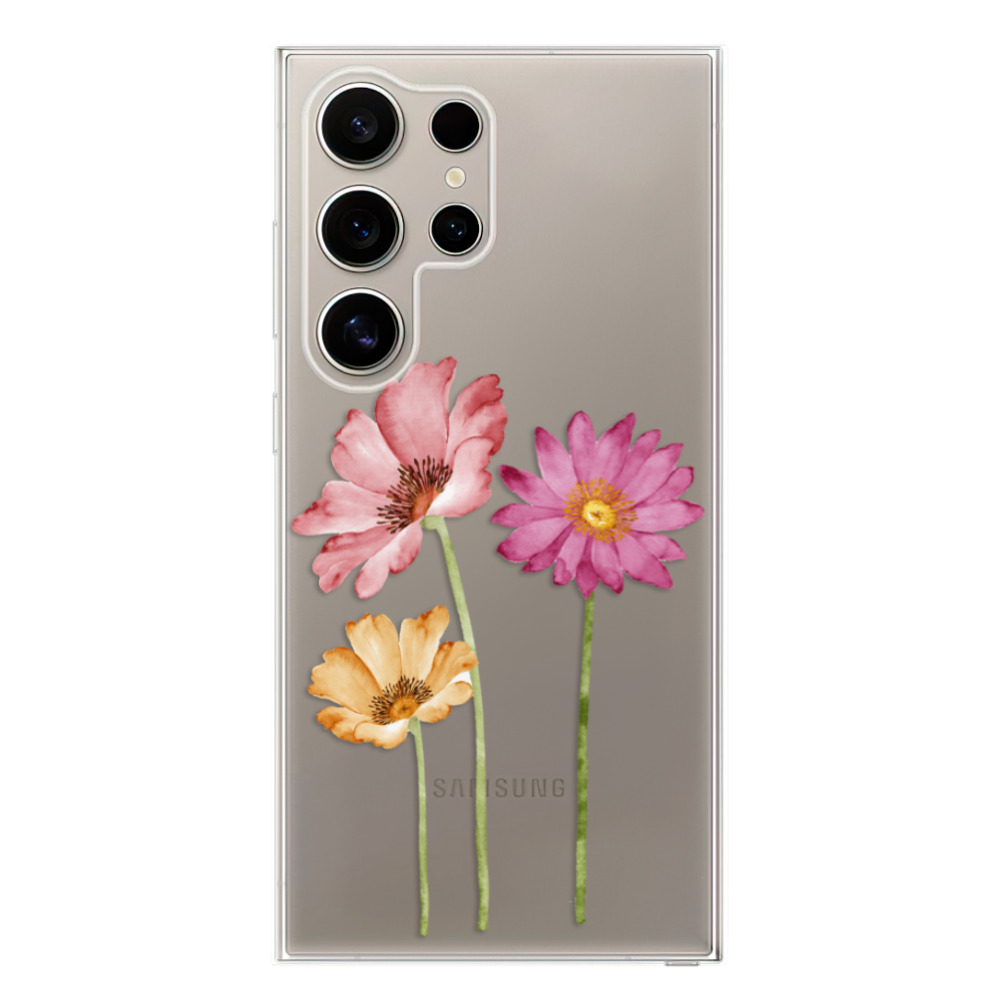 Odolné silikonové pouzdro iSaprio - Three Flowers - Samsung Galaxy S24 Ultra