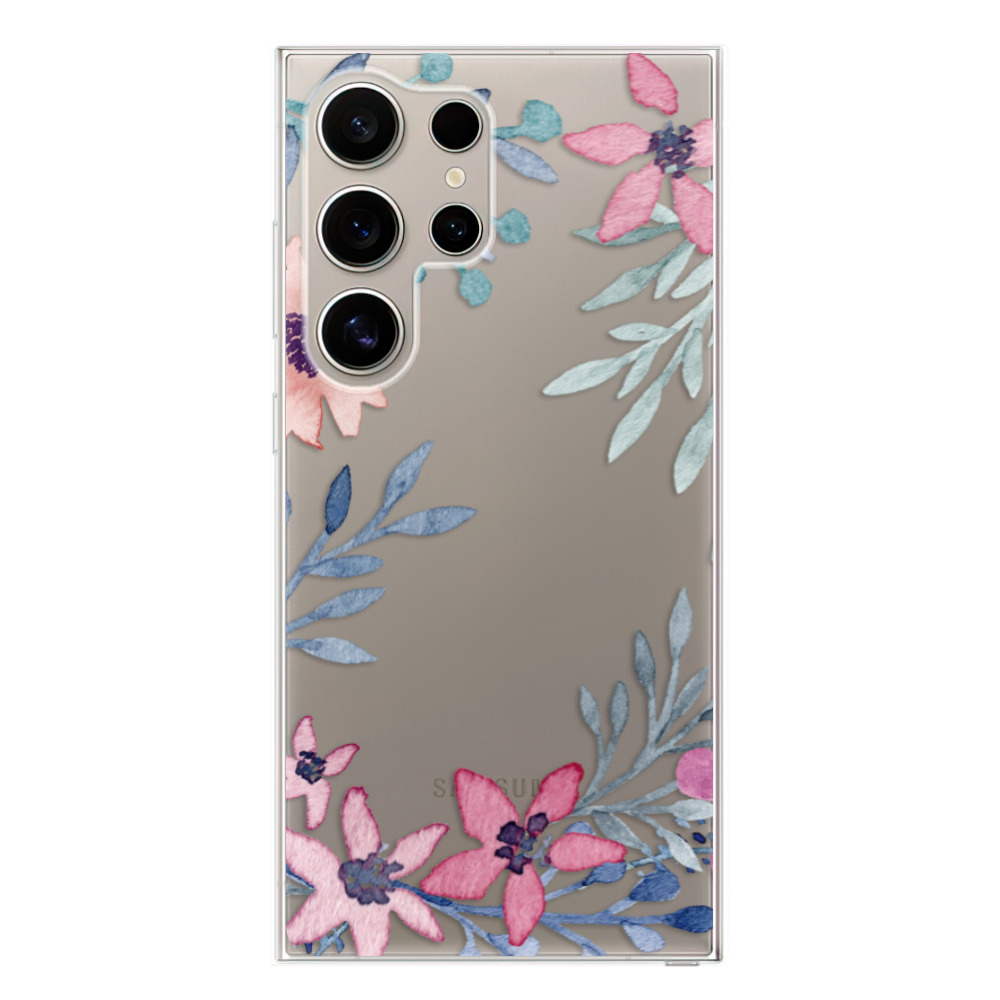 Odolné silikonové pouzdro iSaprio - Leaves and Flowers - Samsung Galaxy S24 Ultra