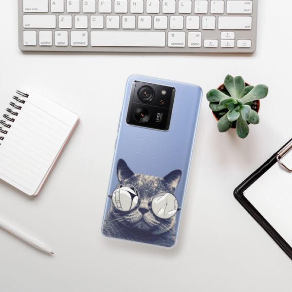 Silikonové pouzdro iSaprio - Xiaomi 13T / 13T Pro - Crazy Cat 01