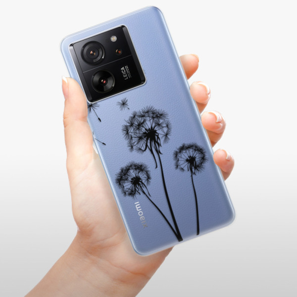 Silikonové pouzdro iSaprio - Xiaomi 13T / 13T Pro - Three Dandelions black