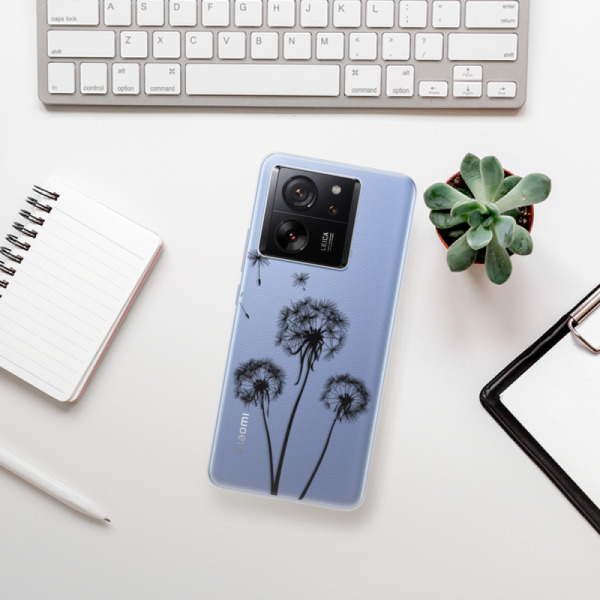 Silikonové pouzdro iSaprio - Xiaomi 13T / 13T Pro - Three Dandelions black