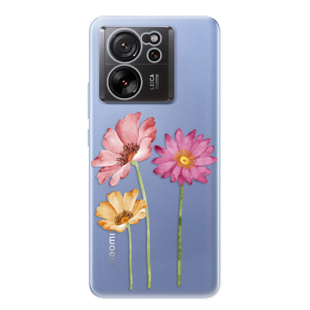 Silikonové odolné pouzdro iSaprio - Three Flowers - Xiaomi 13T / 13T Pro (Odolný silikonový kryt, obal, pouzdro iSaprio Three Flowers na mobilní telefon Xiaomi 13T / 13T Pro)