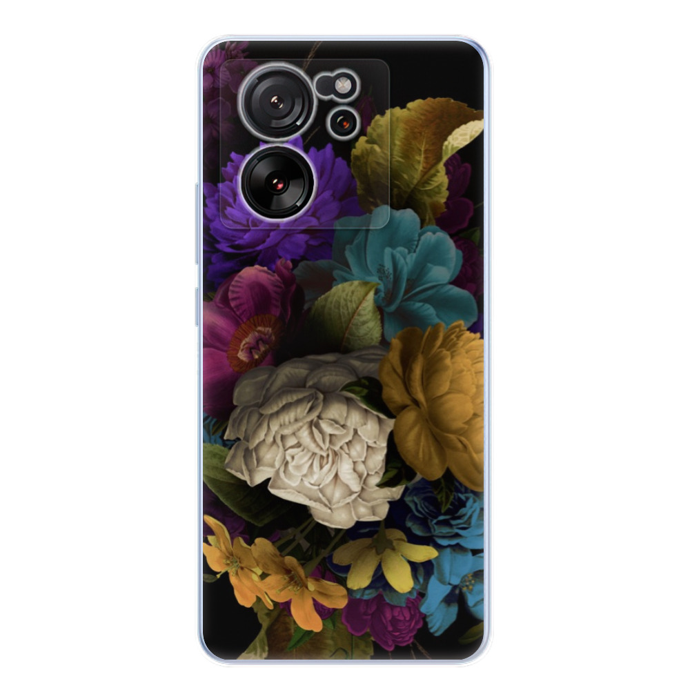 Silikonové odolné pouzdro iSaprio - Dark Flowers - Xiaomi 13T / 13T Pro (Odolný silikonový kryt, obal, pouzdro iSaprio Dark Flowers na mobilní telefon Xiaomi 13T / 13T Pro)