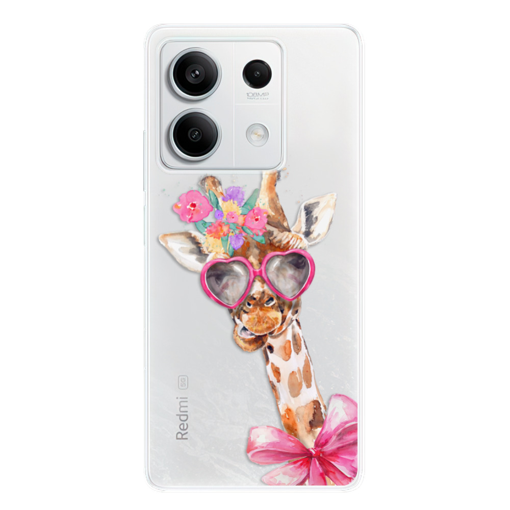 Silikonové odolné pouzdro iSaprio - Lady Giraffe - Xiaomi Redmi Note 13 5G (Odolný silikonový kryt, obal, pouzdro iSaprio Lady Giraffe na mobilní telefon Xiaomi Redmi Note 13 5G)