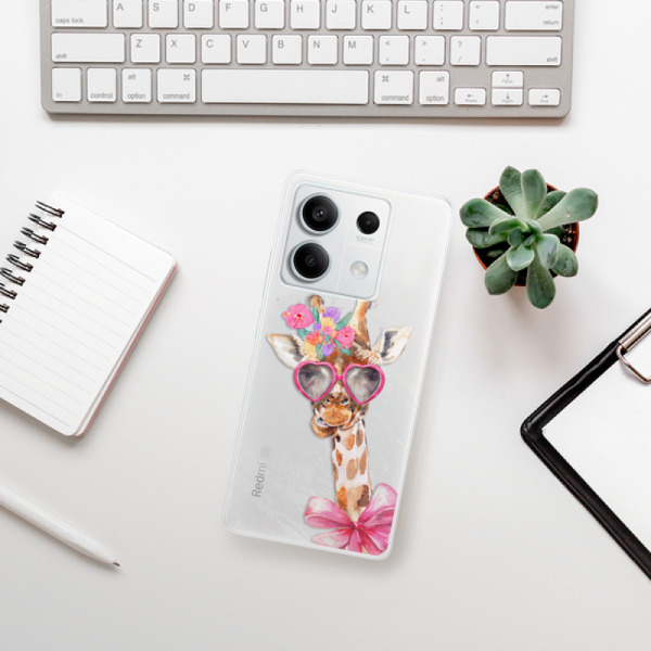 Silikonové pouzdro iSaprio - Xiaomi Redmi Note 13 5G - Lady Giraffe