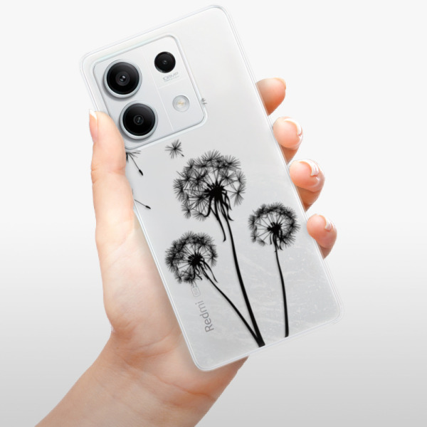 Silikonové pouzdro iSaprio - Xiaomi Redmi Note 13 5G - Three Dandelions black