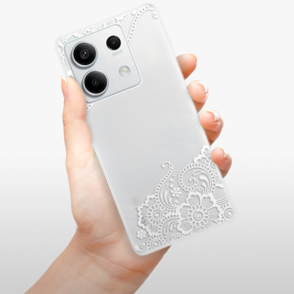 Silikonové pouzdro iSaprio - Xiaomi Redmi Note 13 5G - White Lace 02