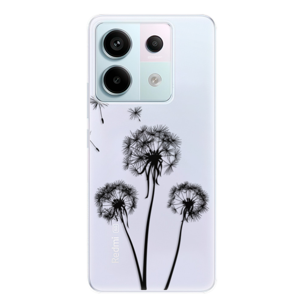 Odolné silikonové pouzdro iSaprio - Three Dandelions - black - Xiaomi Redmi Note 13 Pro 5G / Poco X6 5G