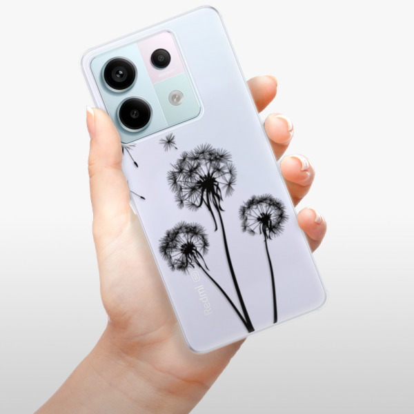 Silikonové pouzdro iSaprio - Xiaomi Redmi Note 13 Pro 5G / Poco X6 5G - Three Dandelions black