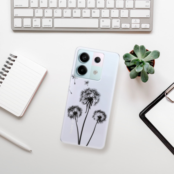 Silikonové pouzdro iSaprio - Xiaomi Redmi Note 13 Pro 5G / Poco X6 5G - Three Dandelions black