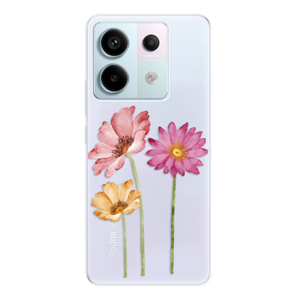 Silikonové odolné pouzdro iSaprio - Three Flowers - Xiaomi Redmi Note 13 Pro 5G / Poco X6 5G (Odolný silikonový kryt, obal, pouzdro iSaprio Three Flowers na mobilní telefon Xiaomi Redmi Note 13 Pro 5G / Poco X6 5G)