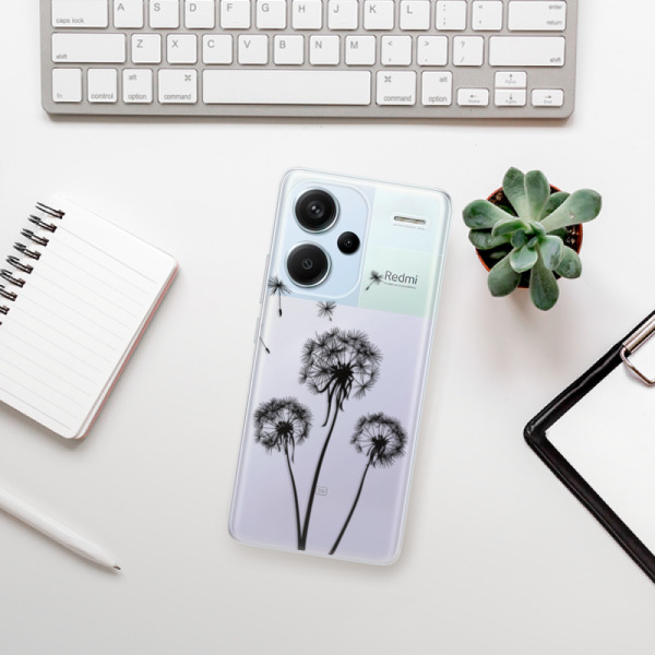 Silikonové pouzdro iSaprio - Xiaomi Redmi Note 13 Pro Plus 5G - Three Dandelions black