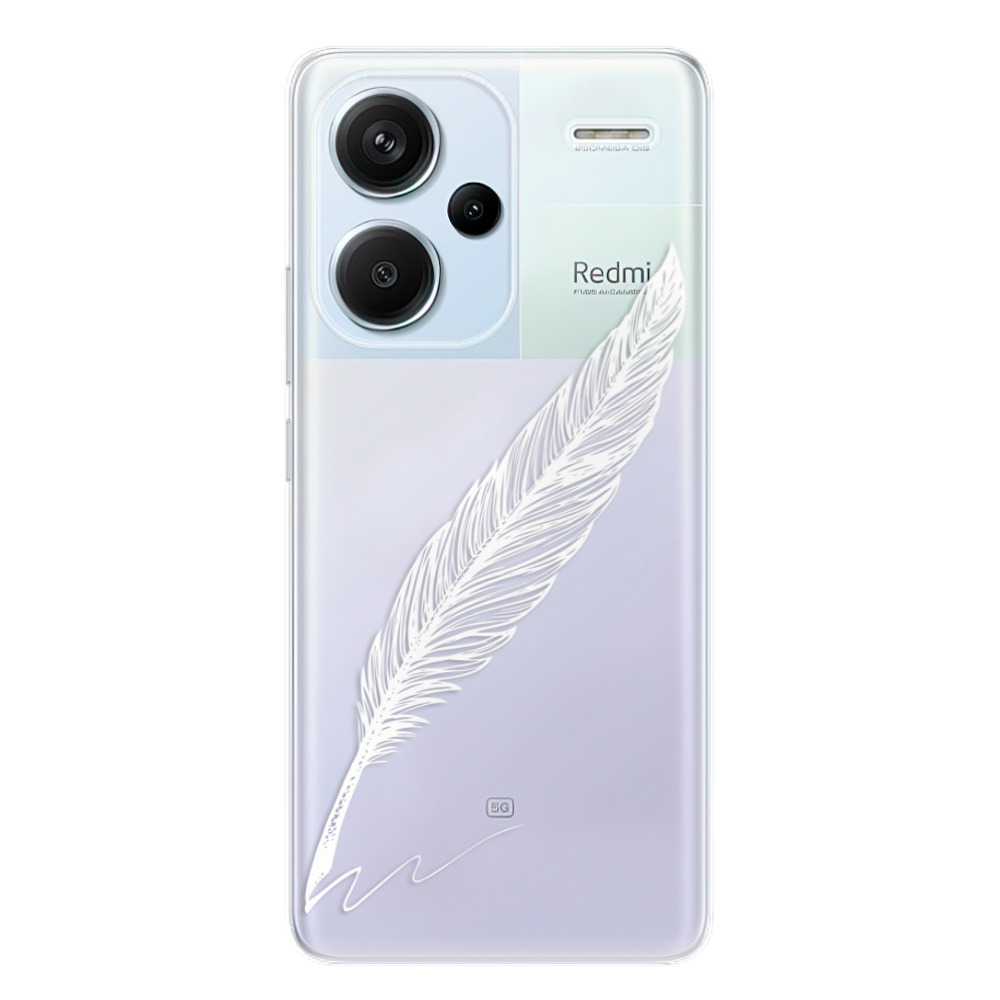 Odolné silikonové pouzdro iSaprio - Writing By Feather - white - Xiaomi Redmi Note 13 Pro+ 5G